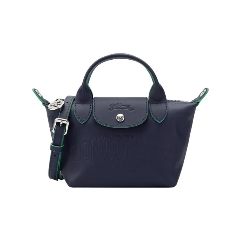 LONGCHAMP Le Pliage Xtra Cow Leather Shoulder Bag, Crossbody Bag, Handbag Mini Women's Marine Blue-0