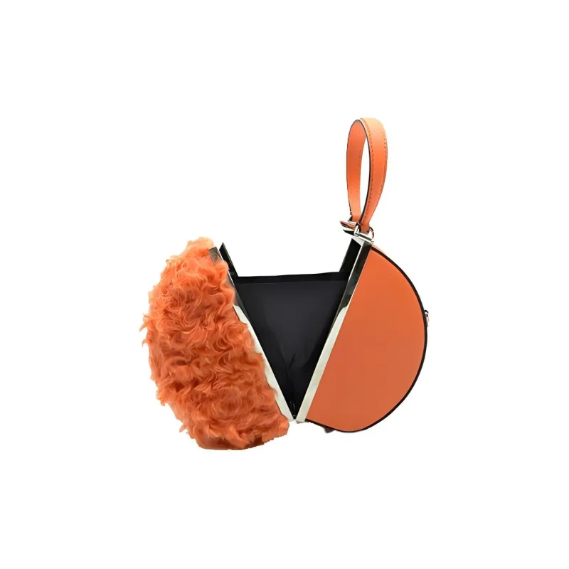 MOSCHINO Leather Clutch Women's Orange-4