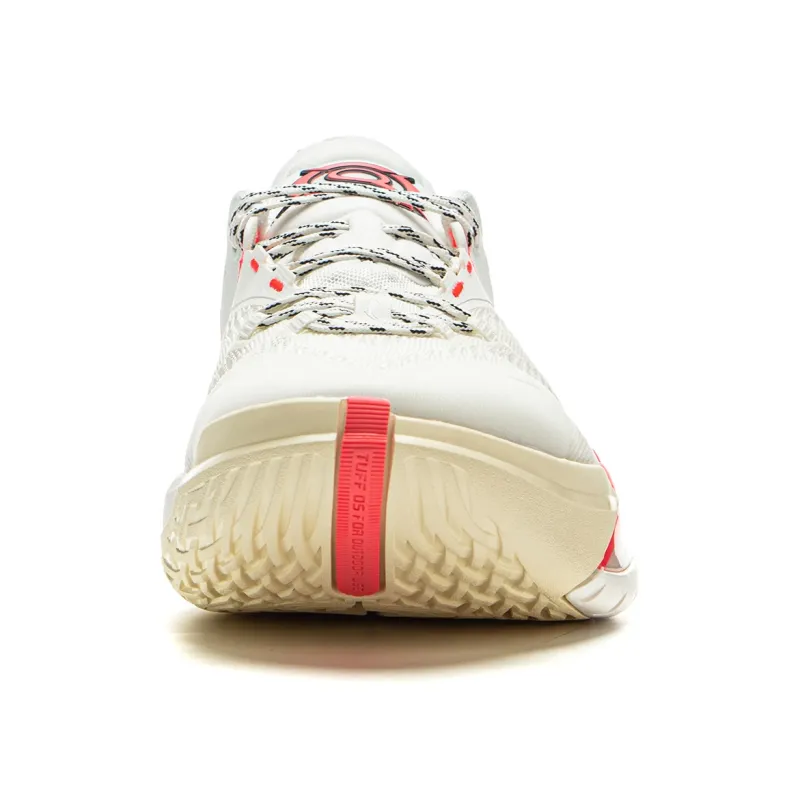 LiNing Wear Resistant Support Rebound Grip Low Top Outdoor Performance Basketball Shoes Men's Champagne White-4
