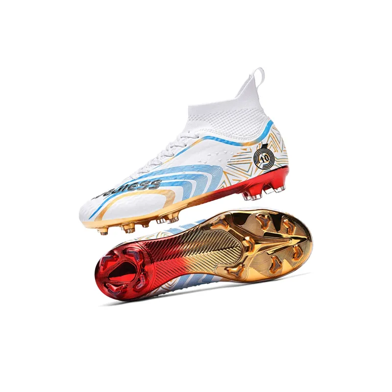 CAMKIDS Slip Resistant Anti Kick Lightweight Cushioning Support High Top Kids' Soccer Shoes Teenagers-3