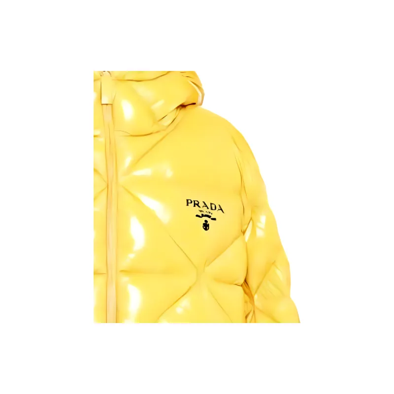 PRADA Logo Puffer Quilted Coat 'Yellow'-5