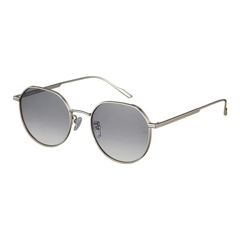 VERA WANG Titanium Round Sunglasses Unisex Silver-0