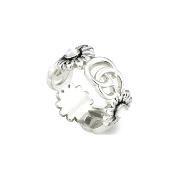 GUCCI 925 Sterling Silver Rings Women's Silver