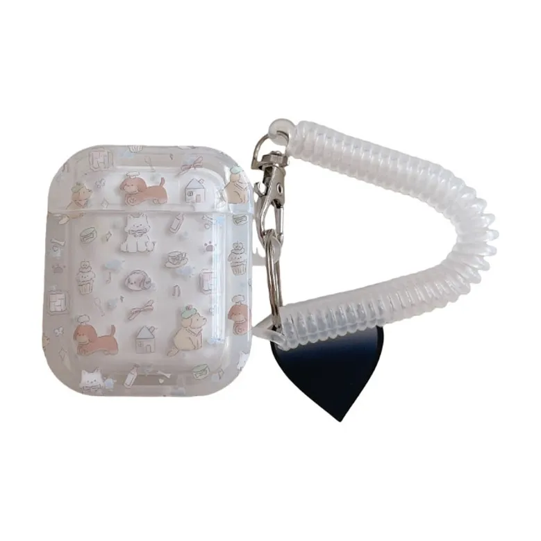 Baohuguang Compatible With AirPods 2/1/pro TPU Ins Cute Cartoon Graffiti Puppy Headphone Cases-2