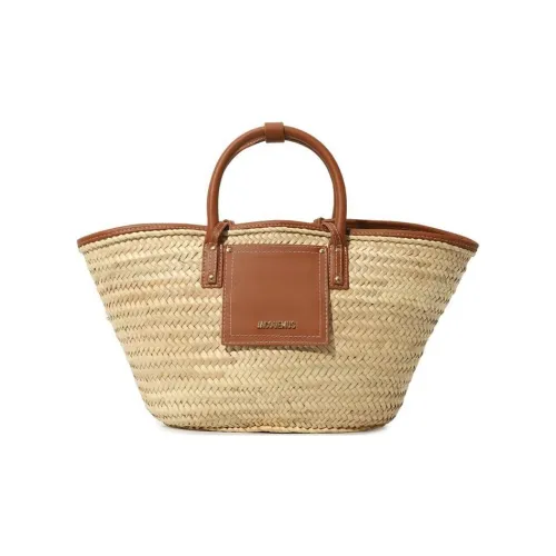 Jacquemus Palm Fiber Straw Bag One Shoulder Handbag Women's Light Umber