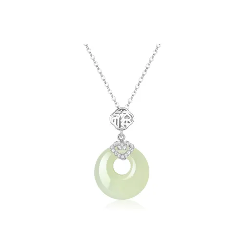 KADER Hetian Jade Necklaces Pale Greenish White Jade Women's
