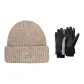 Brown Hats & Caps+Black Gloves
