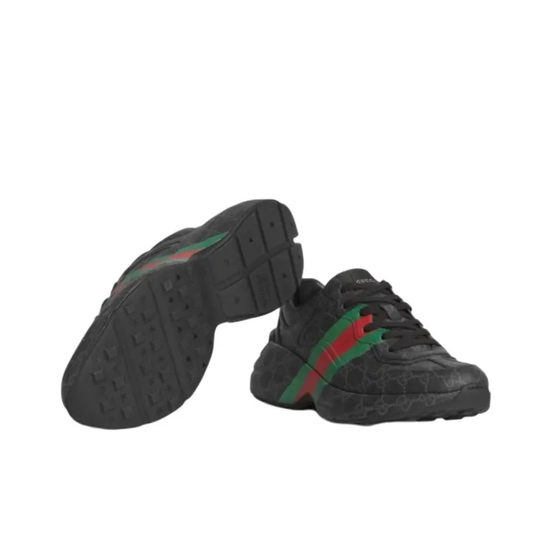 GUCCI Rhyton Low-Top Chunky Sneakers Men's Black-4
