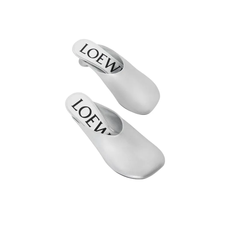 LOEWE Toy Slip Resistant Closed Toe Slippers 4.5cm Women's Silver-3