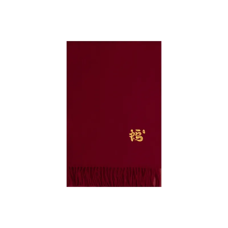 Shanghai Story Sheep Wool Knit Scarves Unisex Burgundy-4