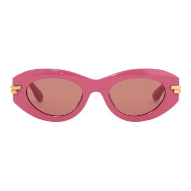 Bottega Veneta Recycled Acetate Material Irregular Shape Sunglasses Women's Pink-1
