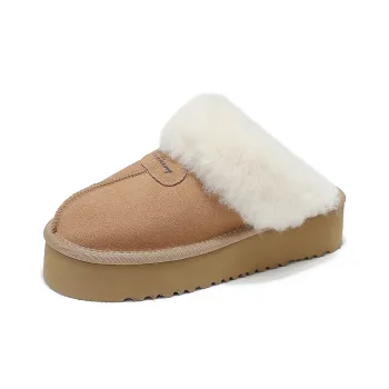 BAIJIHONG Slip Resistant Closed Toe Slippers Women's Camel
