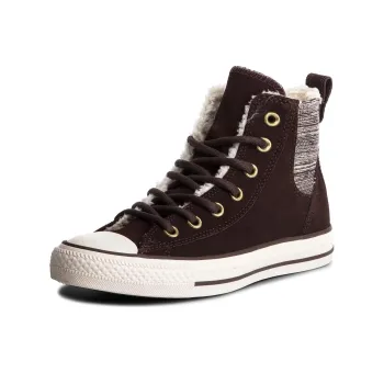 Converse Anti-Slip Wear-Resistant High-Top Skateboard Shoes Women's Dark Brown