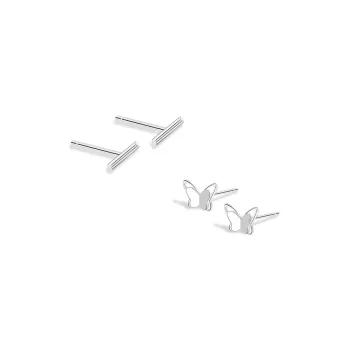 BLANK IN BLANK Sterling Silver Stud Earrings Women's Bestie Couple Birthday Gift For Girlfriend