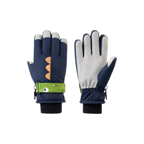 361° Acrylic, Elastane, Polyester Gloves Kids' Navy Blue/Pink