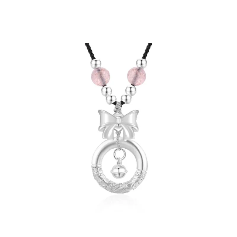Chongqing Gold Store S999 Fine Silver Chalcedony S990 Silver Necklaces Women's-0