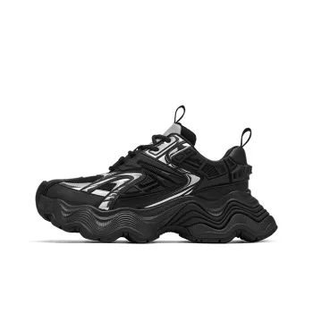 CINDY C ERIC Wear Resistant Low Top Chunky Sneakers Women's Black