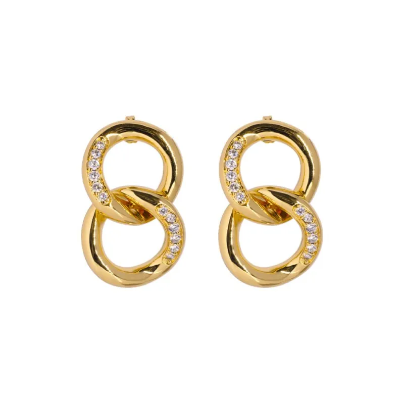 FANGFANGMARCEAU Zircon Earrings Unisex-0