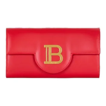 BALMAIN B BUZZ Calfskin Shoulder Bag Crossbody Bag Wallet Women's Red