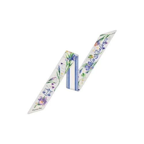 DIOR Mulberry Silk Silk Scarves Women's Blue