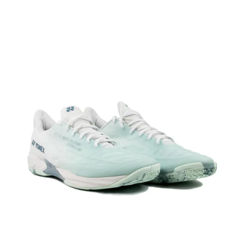 YONEX Anti Slip Wear Resistant Low Top Badminton Shoes Unisex White Green-2
