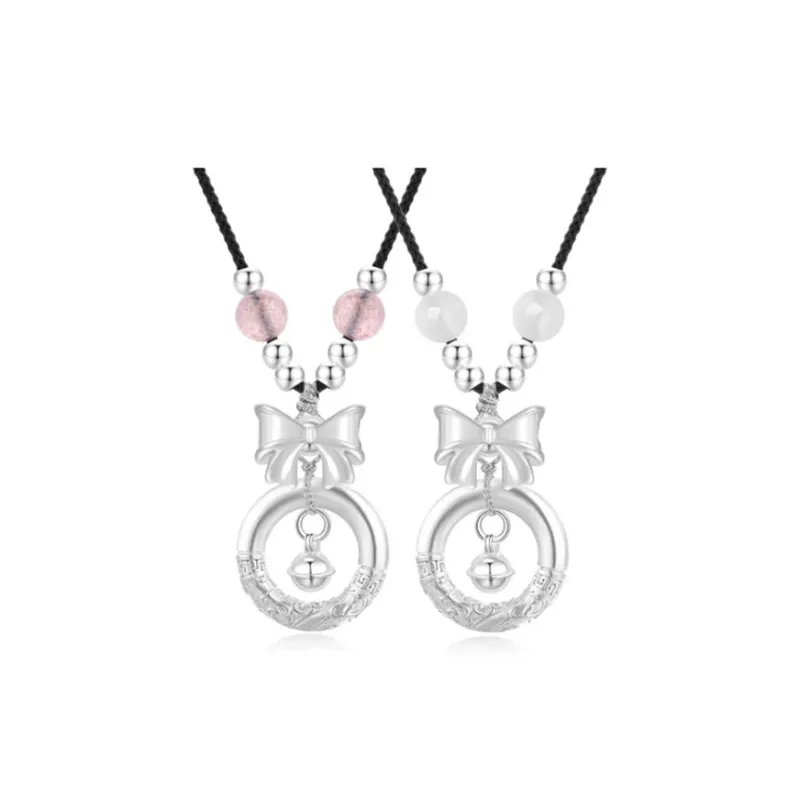 Chongqing Gold Store S999 Fine Silver Chalcedony S990 Silver Necklaces Women's-6
