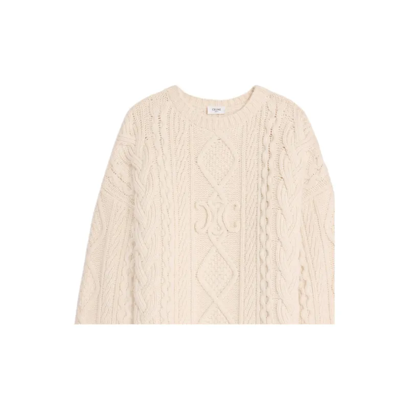CELINE Logo Detailed Crewneck Knit Sweater-2