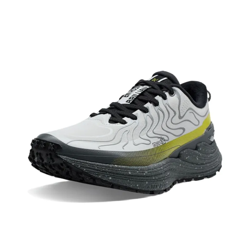 XTEP Wind And Fire Generation 28 Anti Slip Wear Resistant Low Top Running Shoes Men's Gray Green-1