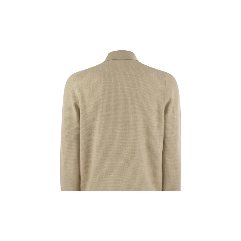 Brunello Cucinelli Long Sleeved Knitted Polo Shirt-5
