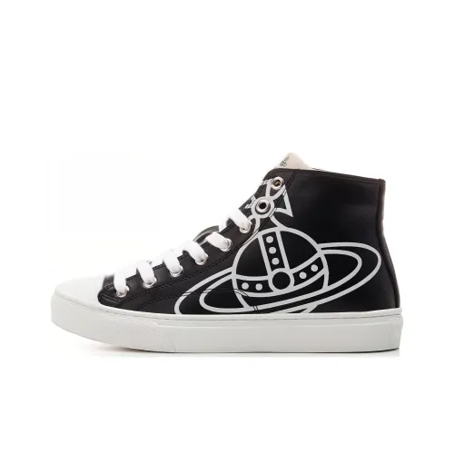 Vivienne Westwood Plimsoll Orb Printed High Top Sneakers Womens