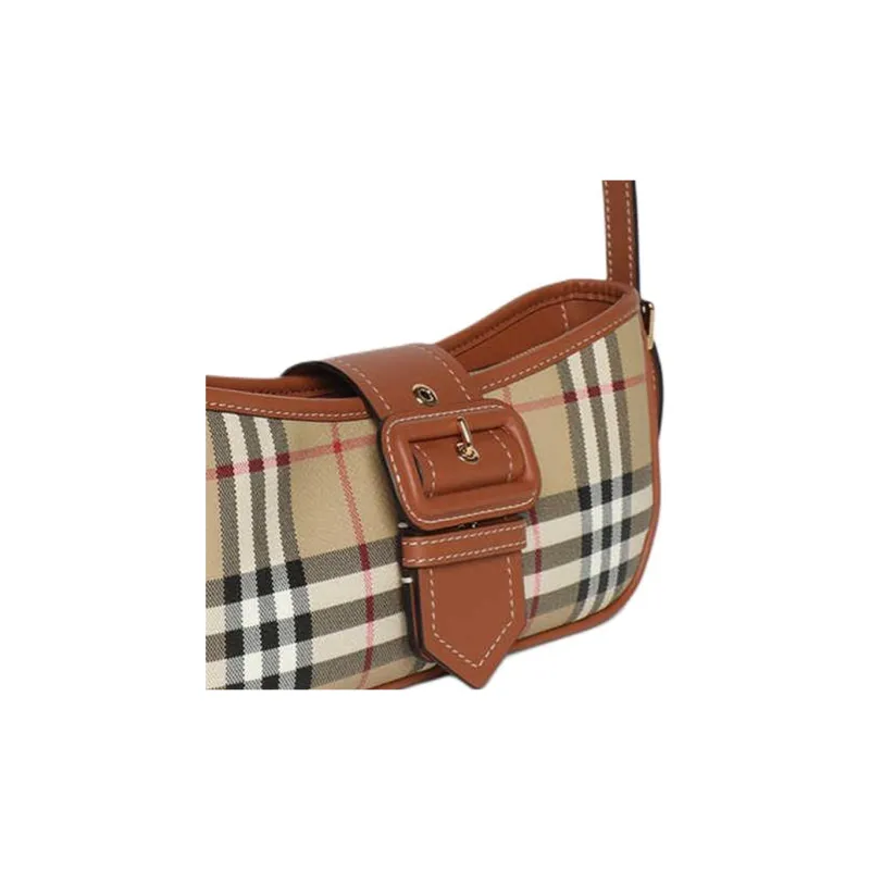 Burberry Calfskin Handbag Shoulder Bag Women's Brown-6