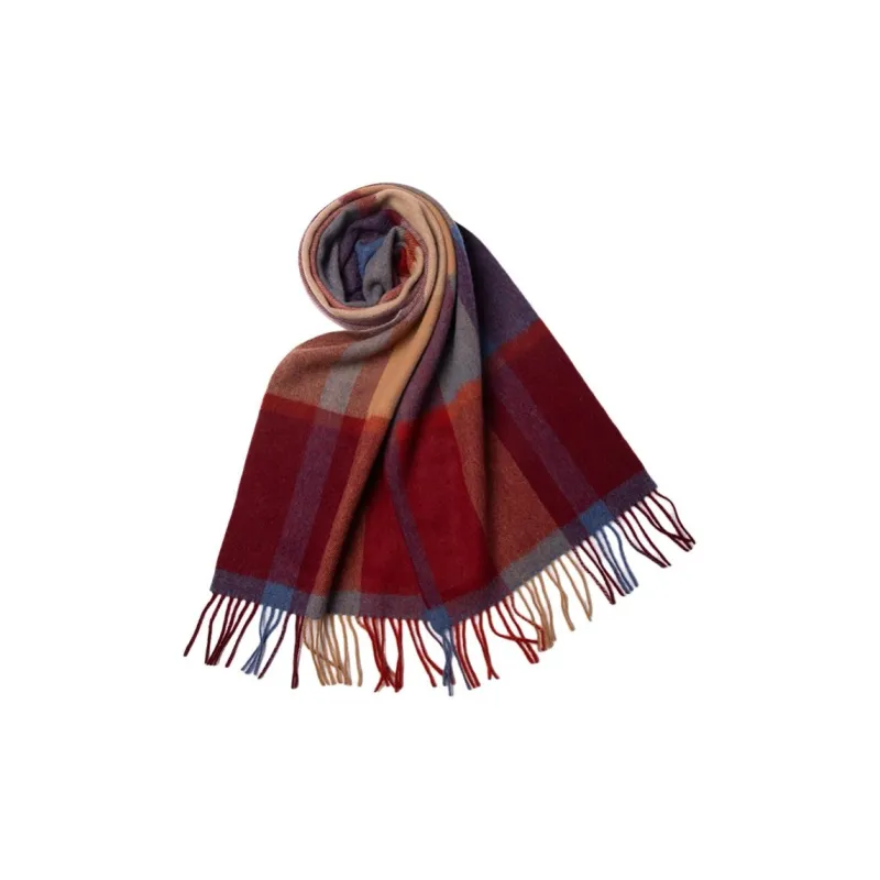 H YXIANG Wool Knit Scarves Women's-5
