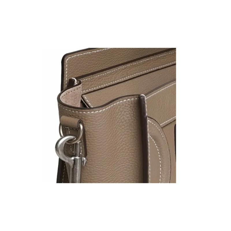 CELINE Classic Cow Leather Handbag Shoulder Bag Women's Mouse Gray-3