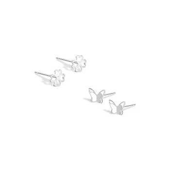 BLANK IN BLANK Sterling Silver Stud Earrings Women's Birthday Box