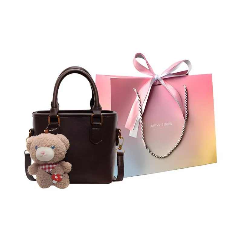 Yalu PU Handbag Regular Women's Ecru/Black/Brown/Coffee-7