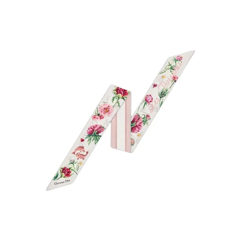 DIOR Mulberry Silk Scarves Women's Light Pink-0