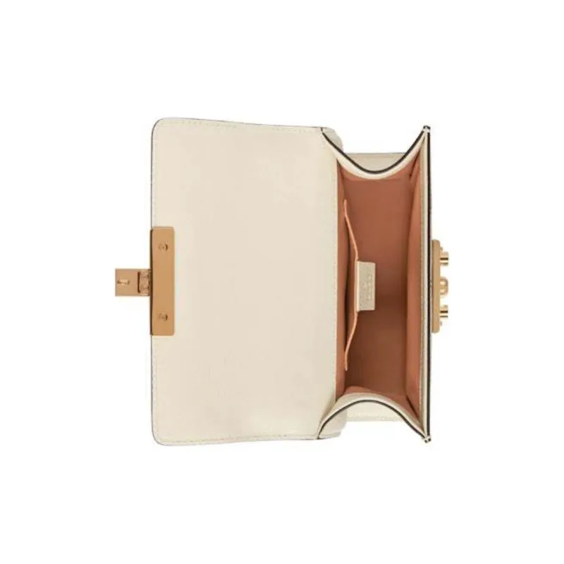 GUCCI Padlock Leather Crossbody Bag Shoulder Bag Small Size Women's White-2
