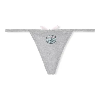 Victoria's Secret PINK Powder Puff Cotton V-String Panty / MHGPT Underpants Women's 1 Pack Gray