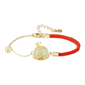 ALLOVE Hetian Jade Bracelets Pale Greenish White Jade Women's