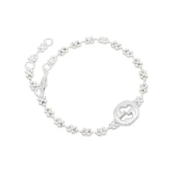 GUCCI 2016 2023 Sterling Silver Interlocking G Charm Costume Bracelet