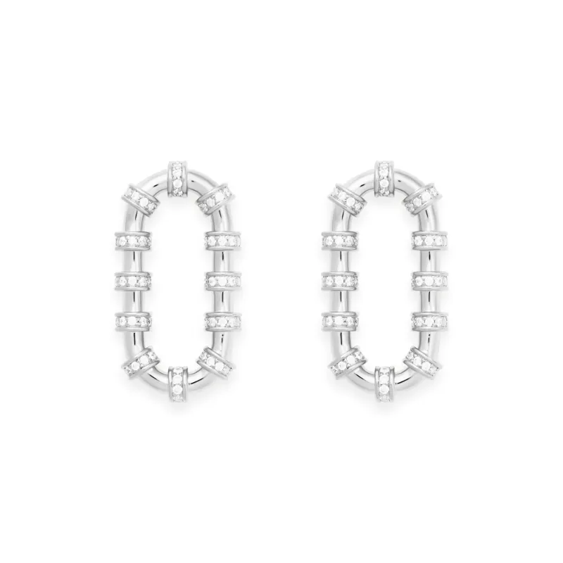 Mistova JEWELRY S925 Silver Chain Ring With Stone Earrings Women's-0
