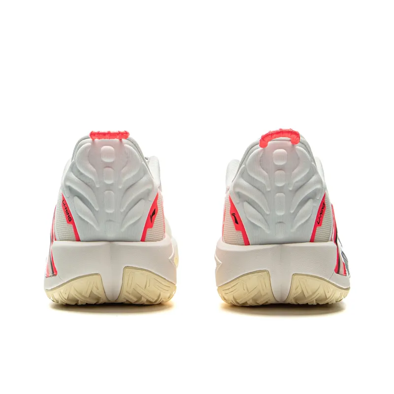 LiNing Wear Resistant Support Rebound Grip Low Top Outdoor Performance Basketball Shoes Men's Champagne White-5