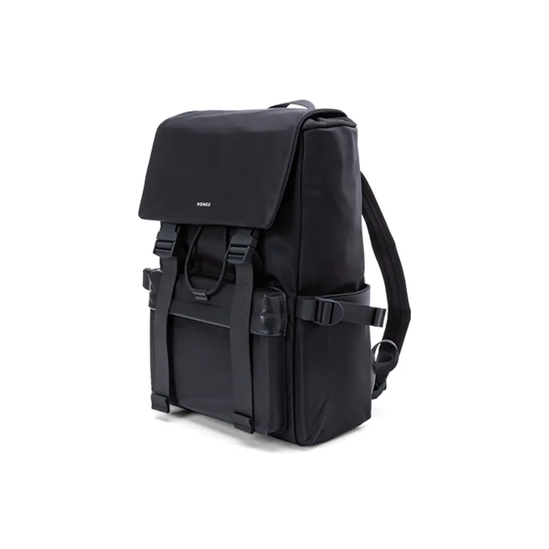 HONGU Fabric Backpack Tubas Men's Pitch Black-1