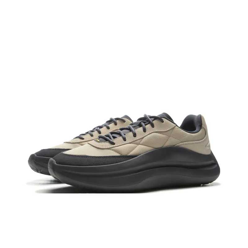 LiNing Cushioned Anti-Slip And Wear-Resistant Lightweight Low-Top Casual Shoes Men's Beige Black-2