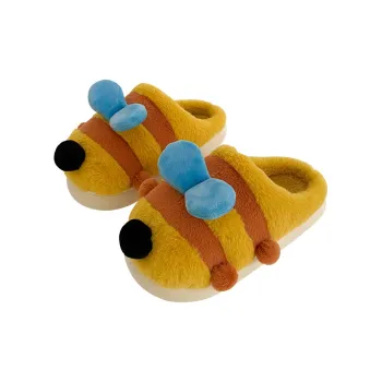 Meter Bee Cotton Slippers For Women's Winter Home Indoor Warm Plush Cute Cartoon Winter Slippers