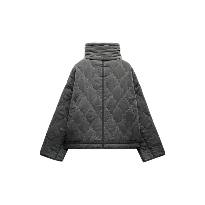 ZARA ZW Series Puffer Jacket Women's Gray-1