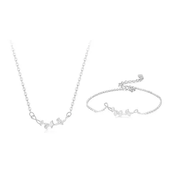 JOLLY NOTE Sterling Silver Necklaces Women's Ginkgo Good Luck
