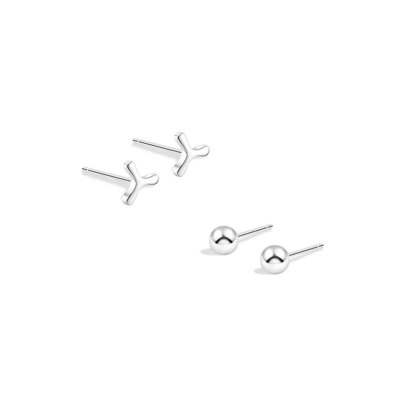 BLANK IN BLANK Sterling Silver Stud Earrings Women's Birthday Gift Girl-10