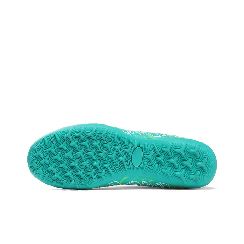OFFER AITR Soccer Shoes Unisex High Top Black/White/Cyan-16