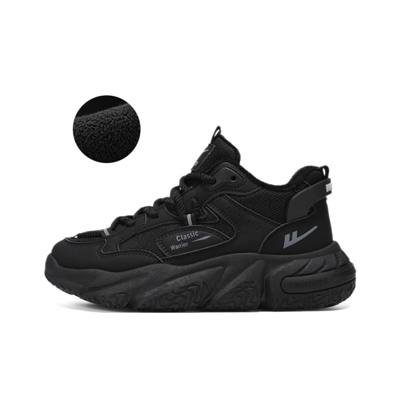 Warrior Warm Height Increasing Wear-Resistant Mid-Top Chunky Sneakers Unisex-0
